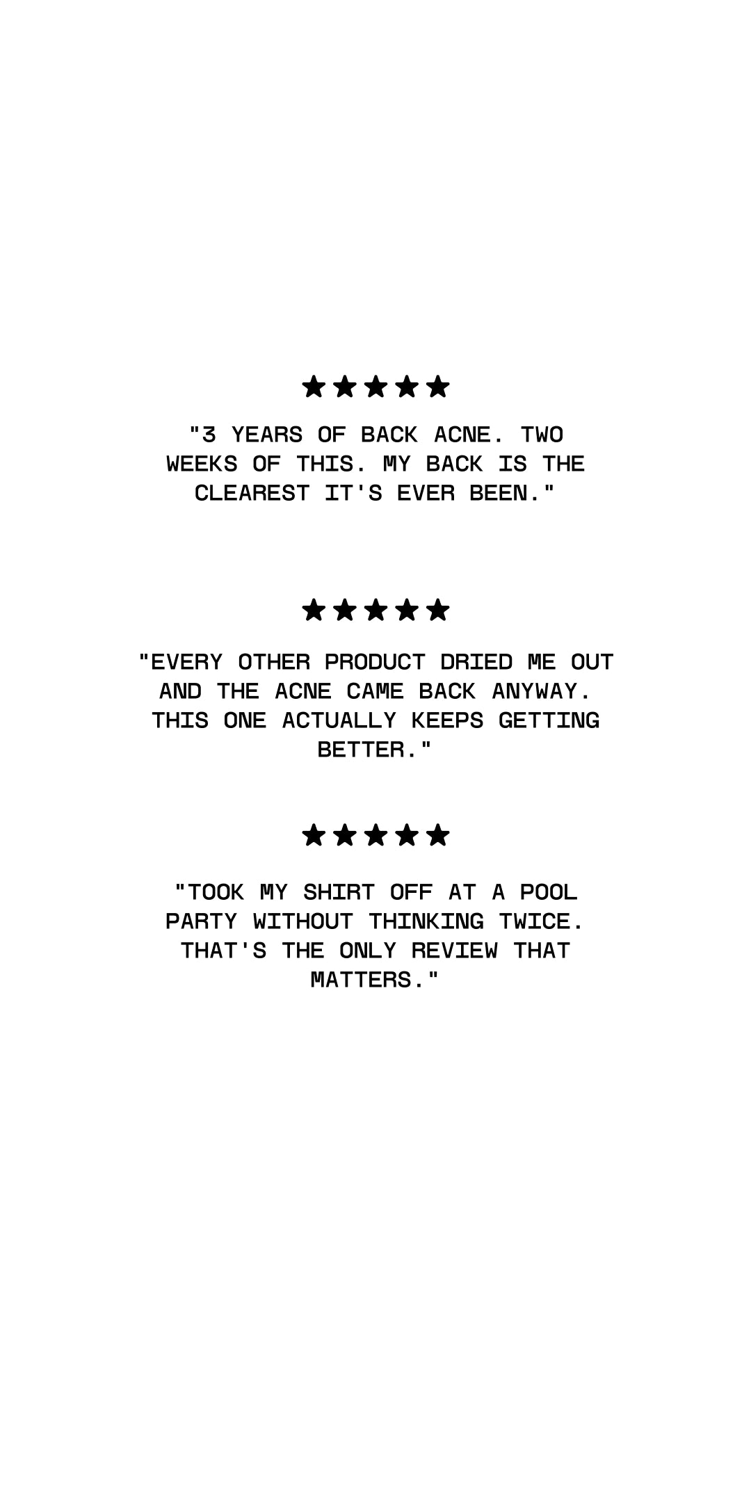 Product reviews on a white background